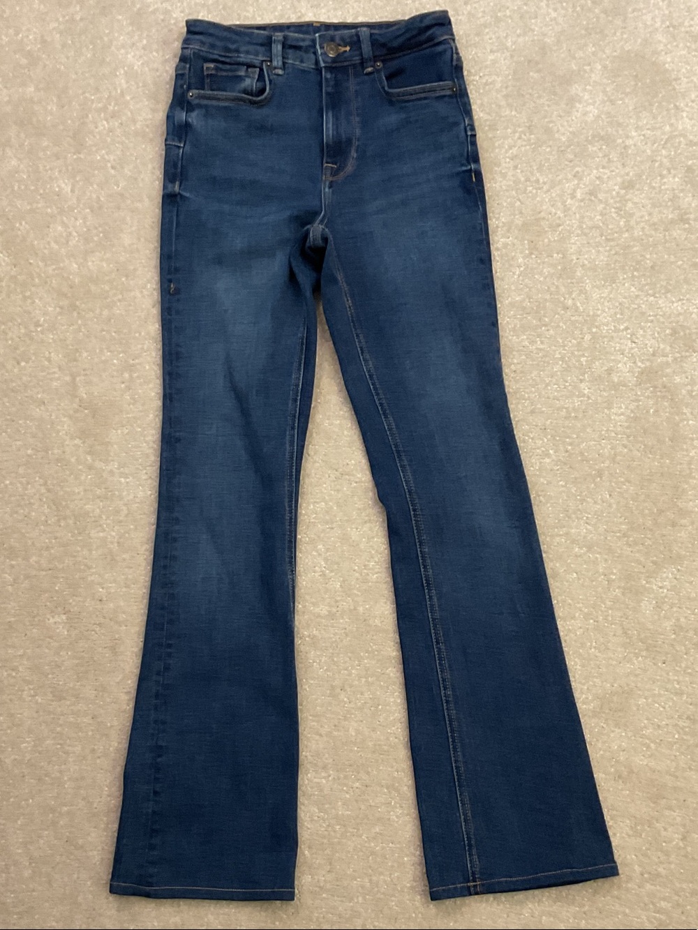 Zara Women’s Medium Wash Bootcut Flare Jeans Size USA 0 EUR 32 Stretch Denim